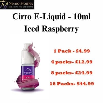 Buy Cirro Iced Raspberry 12mg - 10ml E-Liquid - Free UK Next Day Delivery (no minimum spend)
