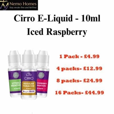 Buy Cirro Iced Raspberry 12mg - 10ml E-Liquid  - Free UK Next Day Delivery (no minimum spend)