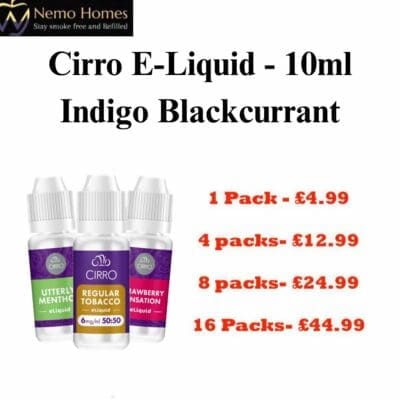 Buy Cirro Indigo Blackcurrant 12mg E-Liquid – 10ml  - Free UK Next Day Delivery (no minimum spend)