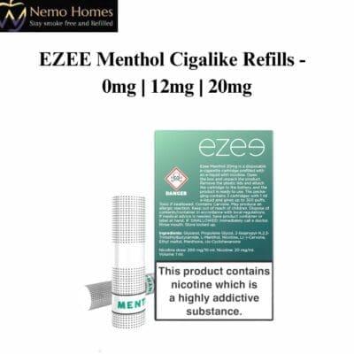 Buy EZEE Menthol Cigalike Refills - 0mg | 12mg | 20mg  - Free UK Next Day Delivery (no minimum spend)