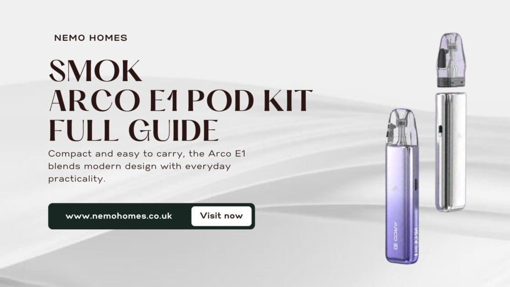 Buy SMOK ARCO E1 Pod Kit Complete Guide: Everything You Need To Know Explained 1300mAh vape - Free UK Next Day Delivery (no minimum spend)