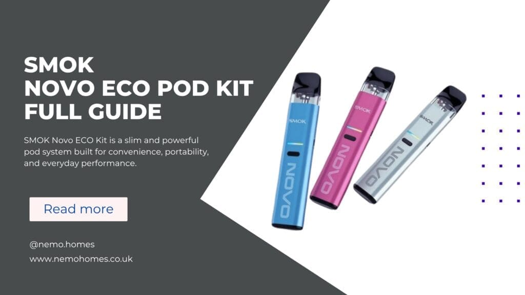 Buy SMOK Novo ECO Pod Kit Full Guide: Everything You Need To Know Explained 1000mAh vape - Free UK Next Day Delivery (no minimum spend)