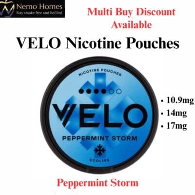Buy VELO Nicotine Pouches – Peppermint Storm  - Free UK Next Day Delivery (no minimum spend)