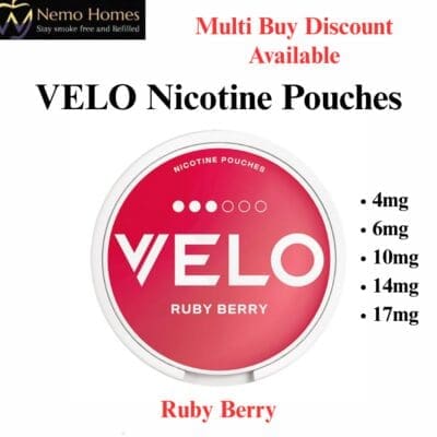 Buy VELO Nicotine Pouches - Ruby Berry  - Free UK Next Day Delivery (no minimum spend)