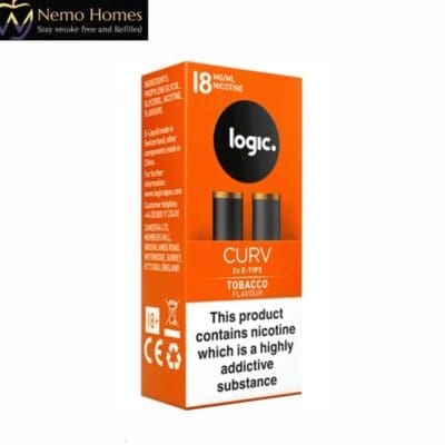 Buy Logic Curv Tobacco 18mg E-Tip Cartridges  - Free UK Next Day Delivery (no minimum spend)