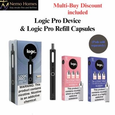Buy Logic Pro Vape Device and Refill Capsules  - Free UK Next Day Delivery (no minimum spend)