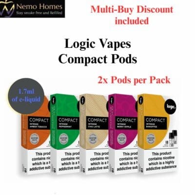 Buy Logic Vapes Compact Pods + Compact Device  - Free UK Next Day Delivery (no minimum spend)