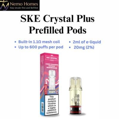 Buy SKE Crystal Plus Pods - Prefilled  - Free UK Next Day Delivery (no minimum spend)