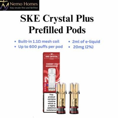 Buy SKE Crystal Plus Pods - Prefilled  - Free UK Next Day Delivery (no minimum spend)