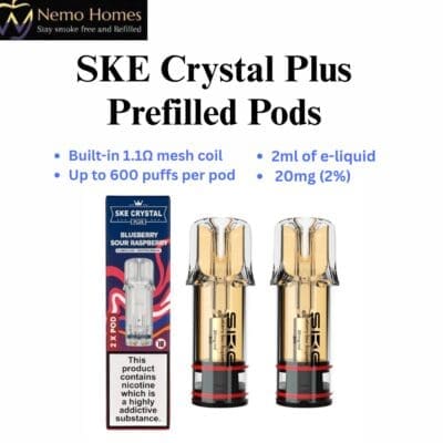 Buy SKE Crystal Plus Pods - Prefilled  - Free UK Next Day Delivery (no minimum spend)