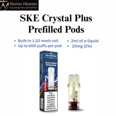 Buy SKE Crystal Plus Pods - Prefilled  - Free UK Next Day Delivery (no minimum spend)