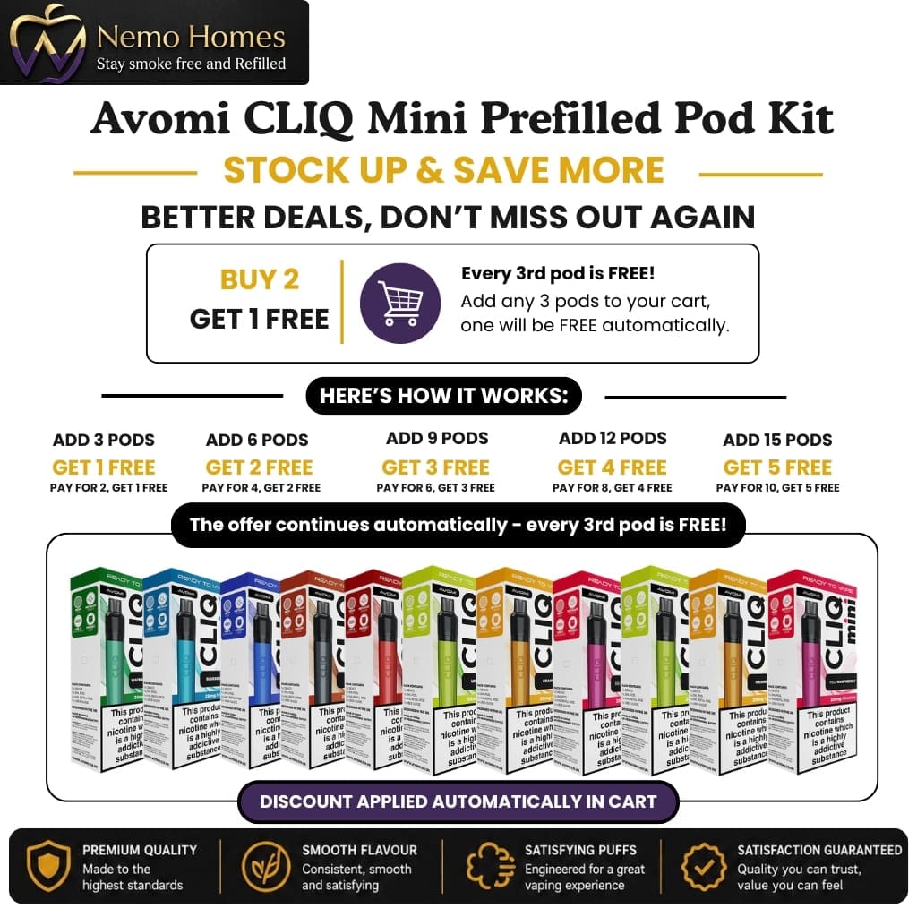 Buy Avomi CLIQ Mini Prefilled Pod Kit - Free UK Next Day Delivery (no minimum spend)