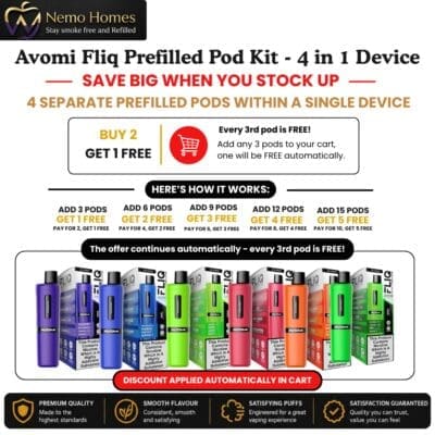 Buy Avomi FLIQ 4-in-1 Prefilled Pod Kit - 2400 Puffs - Free UK Next Day Delivery (no minimum spend)