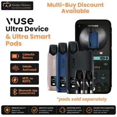 Buy Vuse Ultra Vape Device and Smart Pods  - Free UK Next Day Delivery (no minimum spend)
