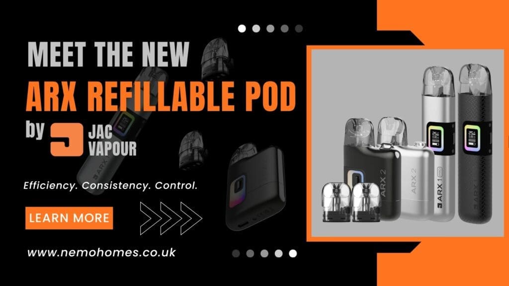 Buy JAC Vapour ARX 1 Pro vs ARX 2 Refillable Pod Kits Full Guide: Everything You Need To Know Explained DTL vape - Free UK Next Day Delivery (no minimum spend)