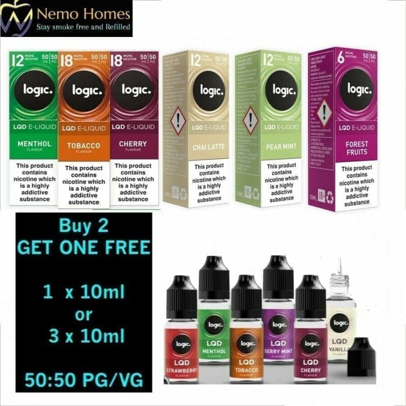 Buy Logic Vapes LQD 50:50 E Liquid - Free UK Next Day Delivery (no minimum spend)