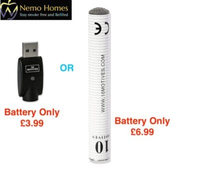 Buy Ten Motives V2 Battery and USB Battery - Free UK Next Day Delivery (no minimum spend)